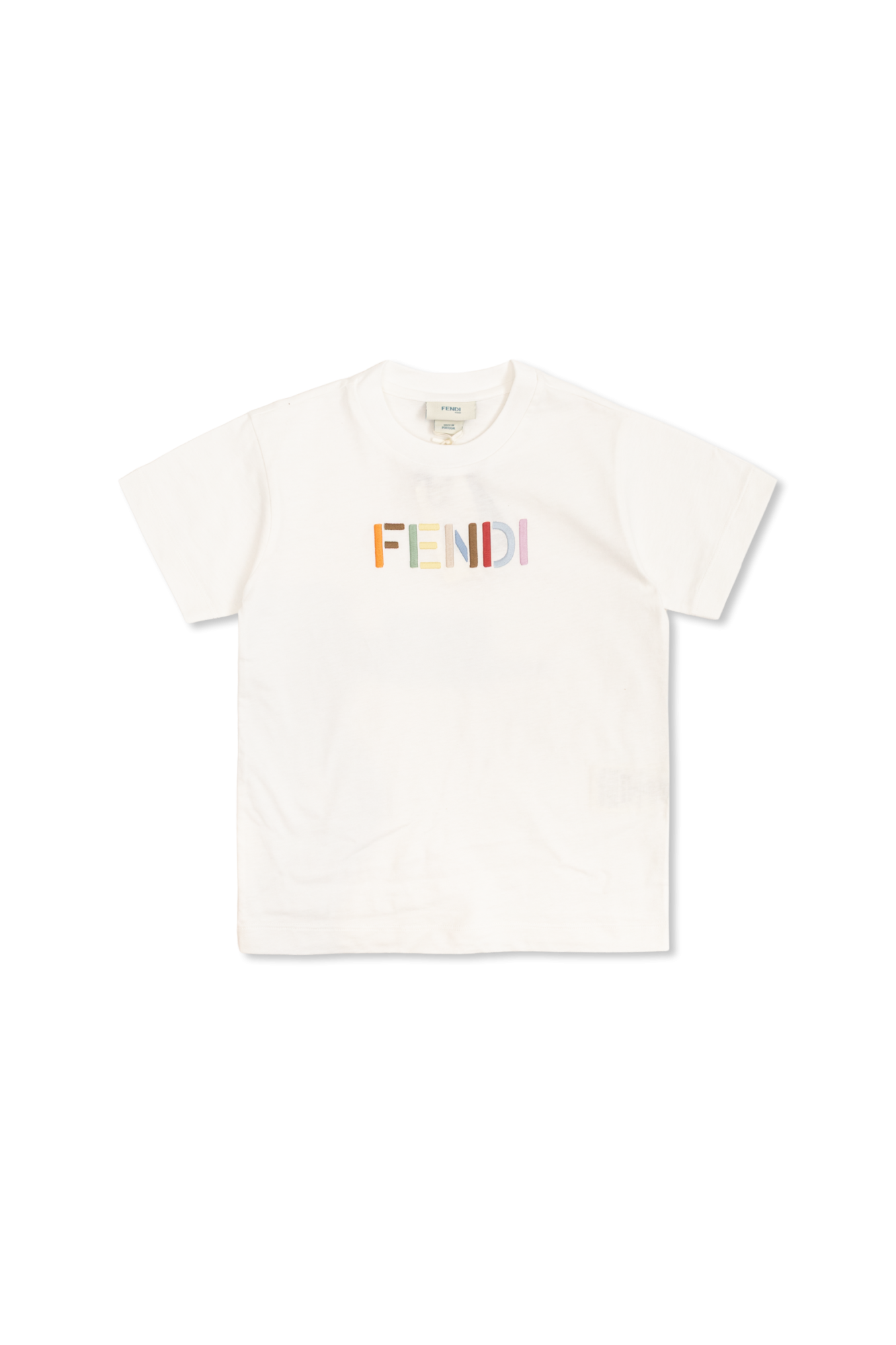 White T-shirt with logo Fendi Kids - Vitkac France